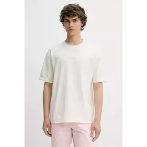 Hollister Co. tricou din bumbac culoarea bej, cu imprimeu, KI323-5007 imagine