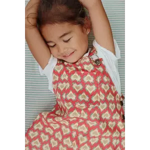 Konges Sløjd rochie FRANKIE OVERALL DRESS GOTS culoarea rosu, maxi, evazati, KS103181 imagine