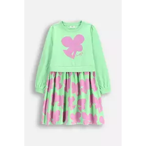 Coccodrillo rochie culoarea verde, midi, evazati, MAXITROPIC GIRL KIDS imagine