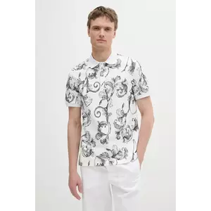 Versace Jeans Couture polo de bumbac culoarea alb, cu imprimeu, 78GAG6S0 JS460 imagine