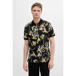 Versace Jeans Couture polo de bumbac culoarea negru, cu imprimeu, 78GAG6S0 JS460 imagine