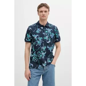Versace Jeans Couture polo de bumbac culoarea bleumarin, cu imprimeu, 78GAG6S0 JS460 imagine