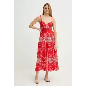 Charo Ruiz Ibiza rochie Catta culoarea rosu, maxi, evazati, 254612 imagine