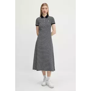 Tommy Jeans rochie culoarea bleumarin, midi, evazati, DW0DW20383 imagine