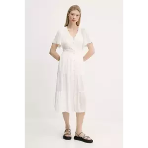Superdry rochie culoarea alb, midi, evazati, W8011891A-71D imagine