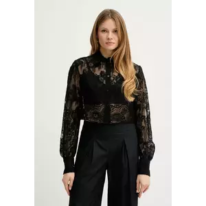 Ermanno Scervino cămașă culoarea negru, cu guler clasic, regular, D464K609IBQ imagine