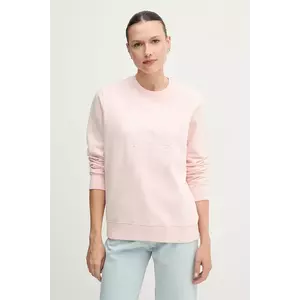 Tommy Jeans hanorac de bumbac culoarea roz, cu imprimeu, DW0DW20637 imagine