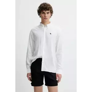 Abercrombie & Fitch cămașă de in culoarea alb, cu guler button-down, regular, KI125-5085 imagine