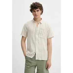 Solid cămașă de in FRIED culoarea bej, cu guler clasic, regular, 21107688 160920 imagine