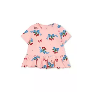 Konges Sløjd tricou BASIC FRILL TEE GOTS culoarea roz, KS103154 imagine