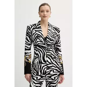 Versace Jeans Couture sacou culoarea negru, un singur rand de nasturi, cu imprimeu, 78HAQ7P2 NS568 imagine