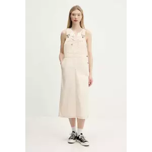 Dickies rochie din denim culoarea bej, midi, drept, DK0A4Z6TF901 imagine