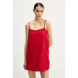 Abercrombie & Fitch rochie din in culoarea rosu, mini, drept, KI159-5573 imagine