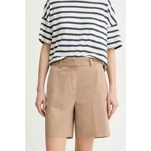 Marc O'Polo pantaloni scurți culoarea bej, uni, high waist, 503040015019 imagine