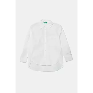 United Colors of Benetton cămașă de bumbac pentru copii culoarea alb, 5EW7CQ044 imagine