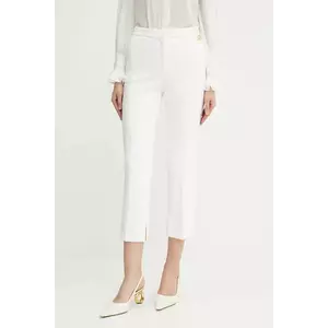 Elisabetta Franchi pantaloni culoarea bej, drept, medium waist, PA09852E2 imagine