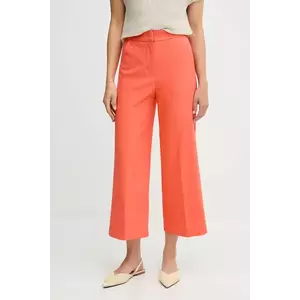 United Colors of Benetton pantaloni culoarea portocaliu, lat, high waist, 42A8DF08R imagine