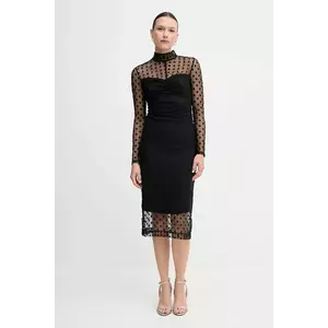 Sisley rochie culoarea negru, midi, mulata, 4S3DLV071 imagine
