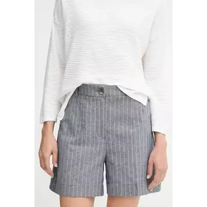 United Colors of Benetton pantaloni scurți din amestec de in cu imprimeu, high waist, 49KBD901X imagine