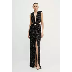 Elisabetta Franchi rochie culoarea negru, maxi, mulata, ABR4852E2 imagine