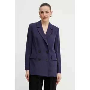 Luisa Spagnoli sacou culoarea bleumarin, cu doua randuri de nasturi, uni, 542474 imagine