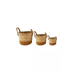 home & lifestyle set de coșuri de depozitare 3-pack culoarea maro imagine
