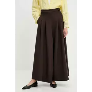 Answear Lab pantaloni culoarea maro, lat, high waist imagine
