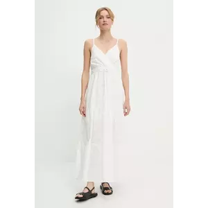 Answear Lab rochie din bumbac culoarea alb, maxi, evazati imagine