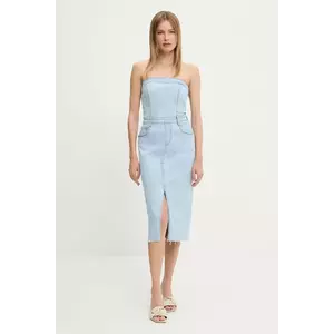 Answear Lab rochie jeans midi, mulata imagine