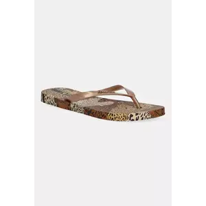 Ipanema șlapi ANIMAL PRINT culoarea maro, cu toc plat, 83617-AY384 imagine