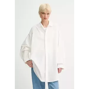 Sunnei cămașă din bumbac culoarea alb, cu guler clasic, relaxed, PRTWXSHR013 imagine