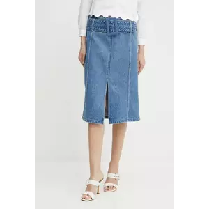 Patou fustă jeans midi, evazati, SK0770216 imagine