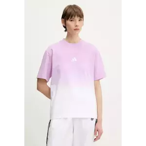 adidas tricou din bumbac ALL SZN Dip Dye culoarea violet, JJ4539 imagine