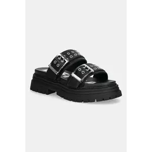 Buffalo papuci Lennox Loop culoarea negru, cu platforma, 1602270-BLK imagine