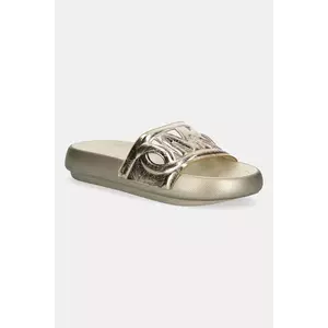 MICHAEL Michael Kors șlapi de piele Splash culoarea auriu, 40R5SPFA1M.740 imagine