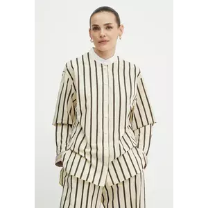Forte Forte cămașă culoarea bej, cu guler stand-up, relaxed, 13851 my shirt imagine