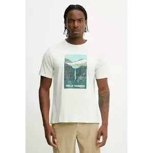 Helly Hansen tricou din bumbac MASSIF GRAPHIC culoarea verde, cu imprimeu, 54600 imagine