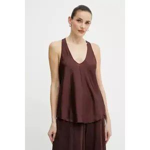 Forte Forte bluză de mătase culoarea bordo, uni, 9929 my top imagine