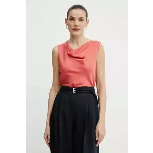 BOSS bluză de mătase culoarea roz, uni, 50537652 imagine