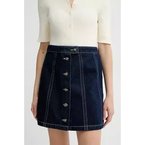 A.P.C. fustă jeans jupe pipa culoarea bleumarin, mini, evazati, COHJI.F06459 imagine