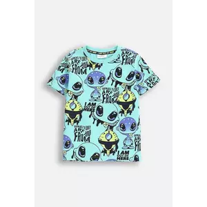 Coccodrillo tricou culoarea turcoaz, cu imprimeu, COSMIC RAVE BOY KIDS imagine