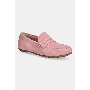Gant mocasini din piele întoarsă Seabaya culoarea roz, cu toc plat, 30573932.G580 imagine