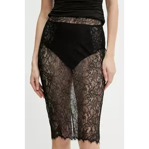 Elisabetta Franchi fustă culoarea negru, midi, drept, GO11152E2 imagine