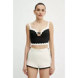 Elisabetta Franchi bluză culoarea negru, cu imprimeu, TO01952E2 imagine