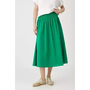Medicine fusta din bumbac culoarea verde, maxi, evazati imagine
