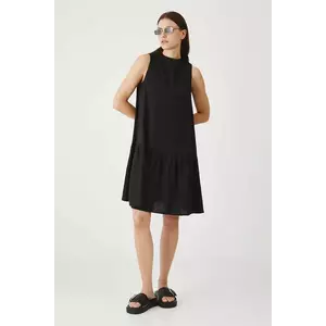 Medicine rochie din in culoarea negru, mini, oversize imagine