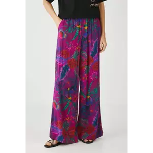 Medicine pantaloni culoarea roz, lat, medium waist imagine