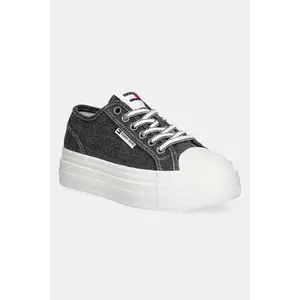 Tommy Jeans teniși FOXING FLATFORM LC culoarea negru, EN0EN02736 imagine