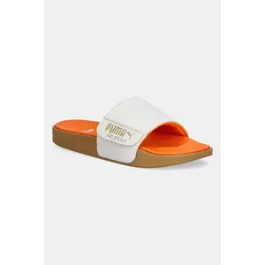 Puma papuci din piele Leadcat 2.0 Palermo Foil culoarea bej, 399041 imagine