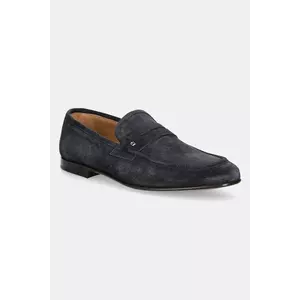 Baldinini mocasini din nubuc barbati, culoarea bleumarin, U5E106P1CROS imagine